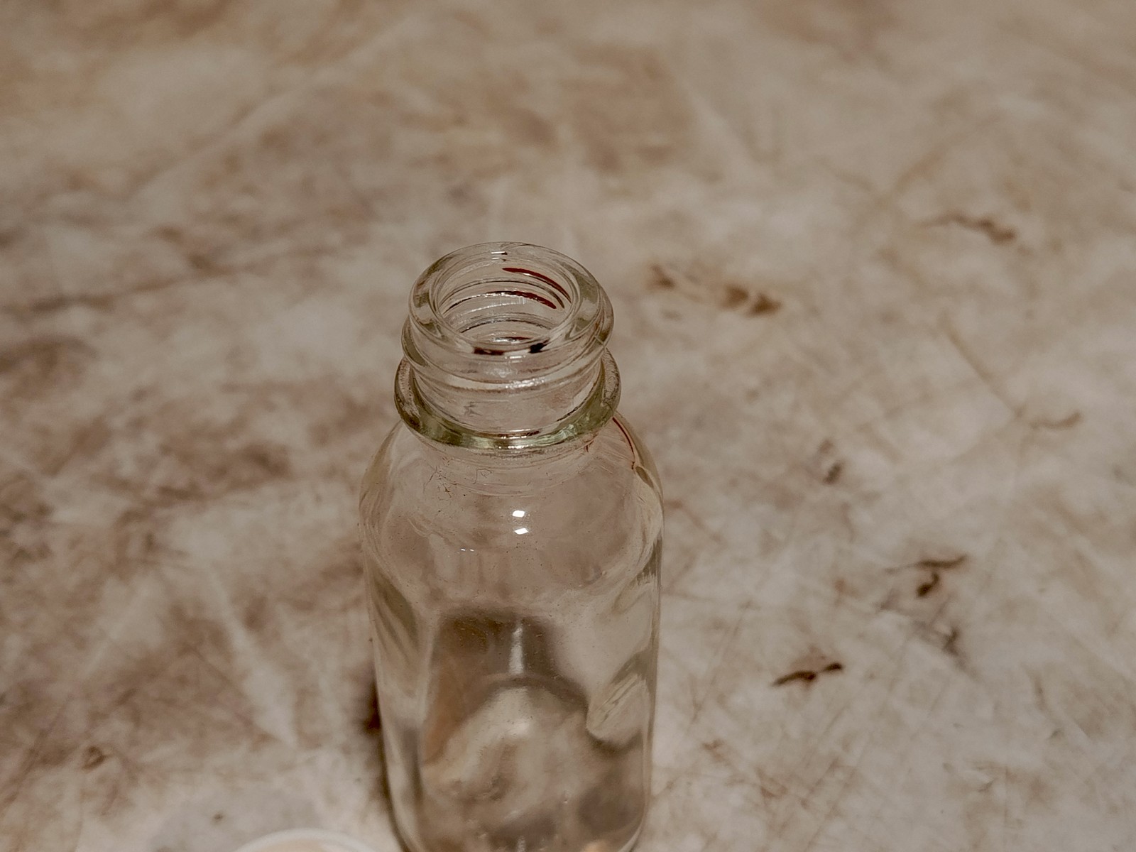Lot of 15 Glass Bottles With White Screw Caps Clear Sample Vials as Shown