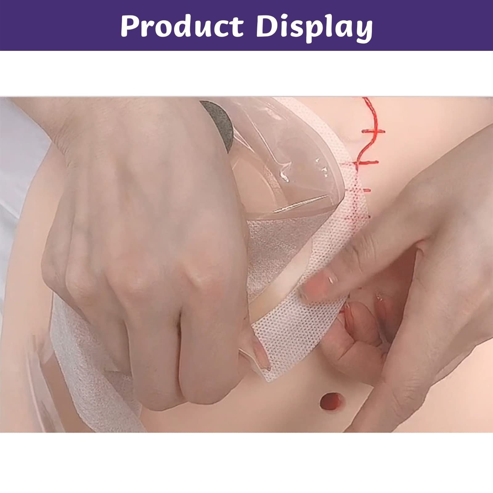 XIMYWRD Ostomy Barrier Strips, Elastic Skin Strips Non-woven Fabric