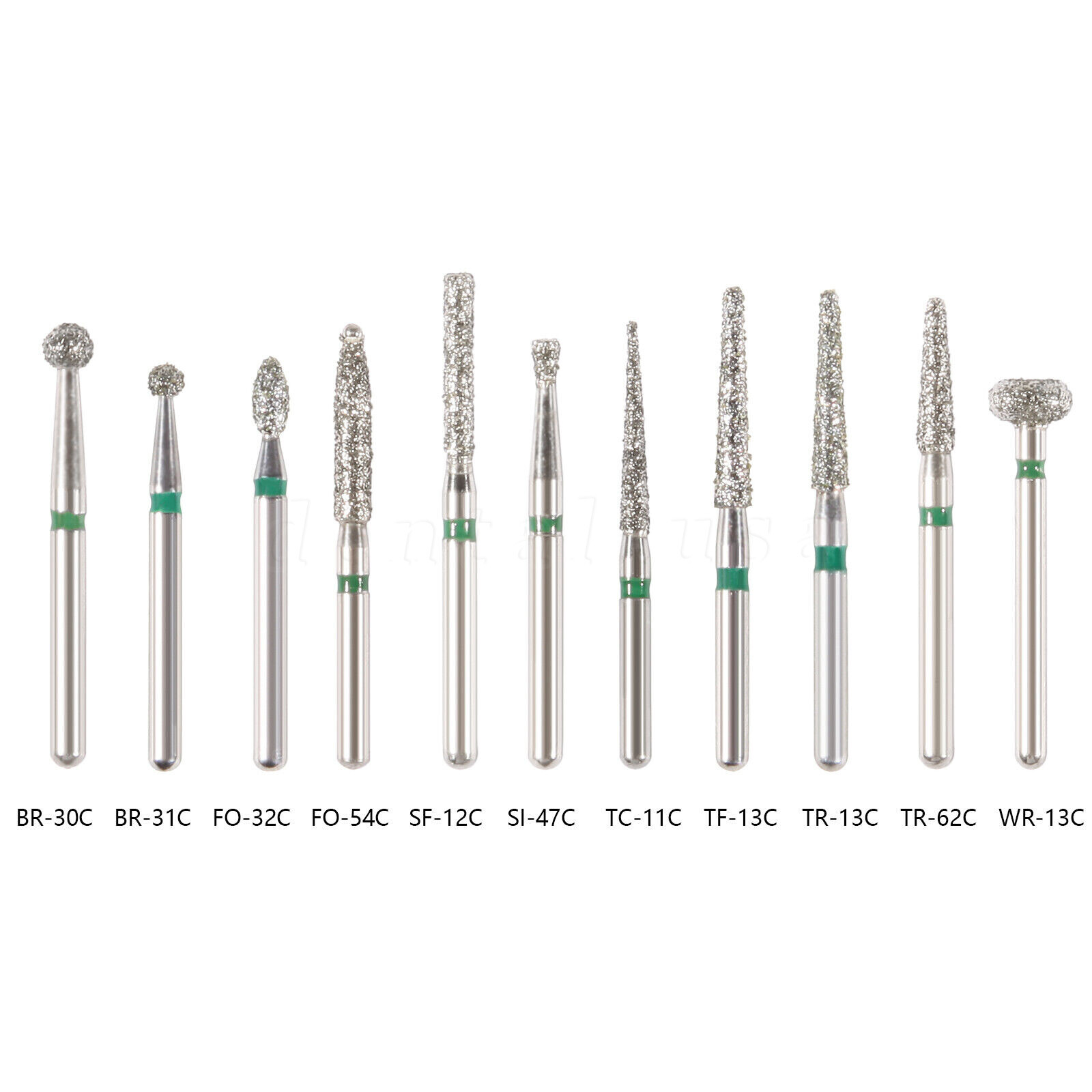 5Pc/pack Dental Fresas de diamante Bur Fit High Speed Handpiece Friction Grip