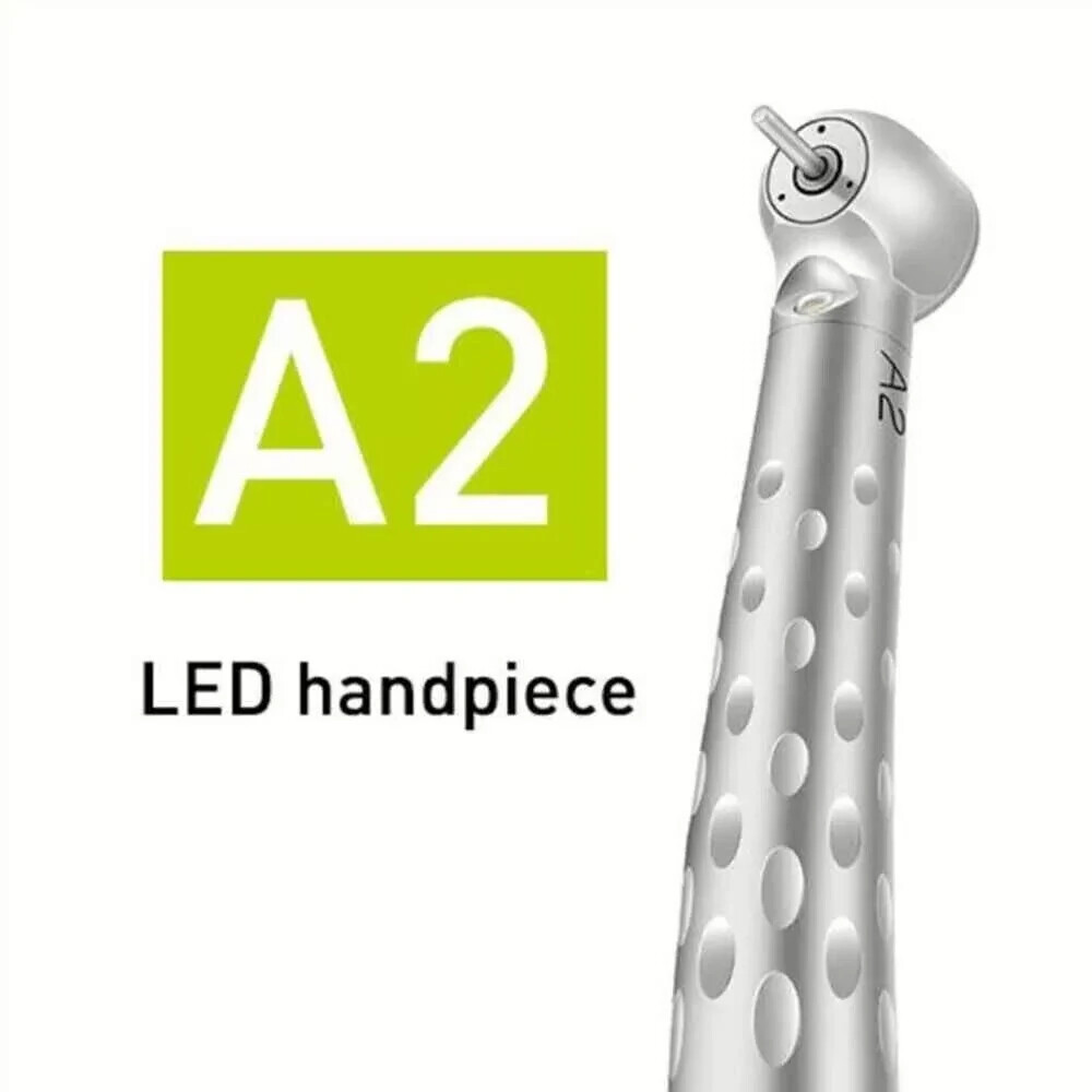 Apple Dental A2 LED High Speed Turbine 2 Hole Handpiece Push Button Triple Water