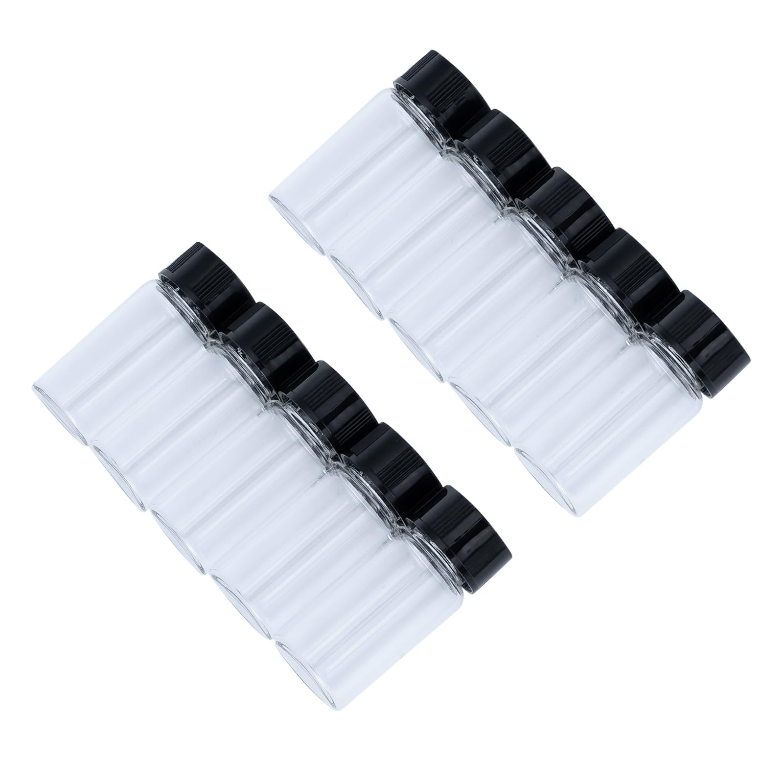 10 Pc 5ml Mini Clear Glass Vials with Plastic Screw Caps for Essential Oils