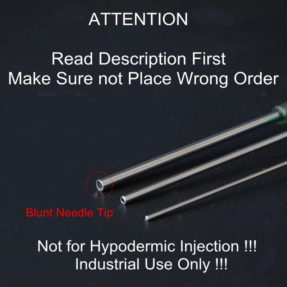 Glue Applicator Syringe with Blunt Tip Needle and Cap, for Liquid, Glue, Ink, Pe