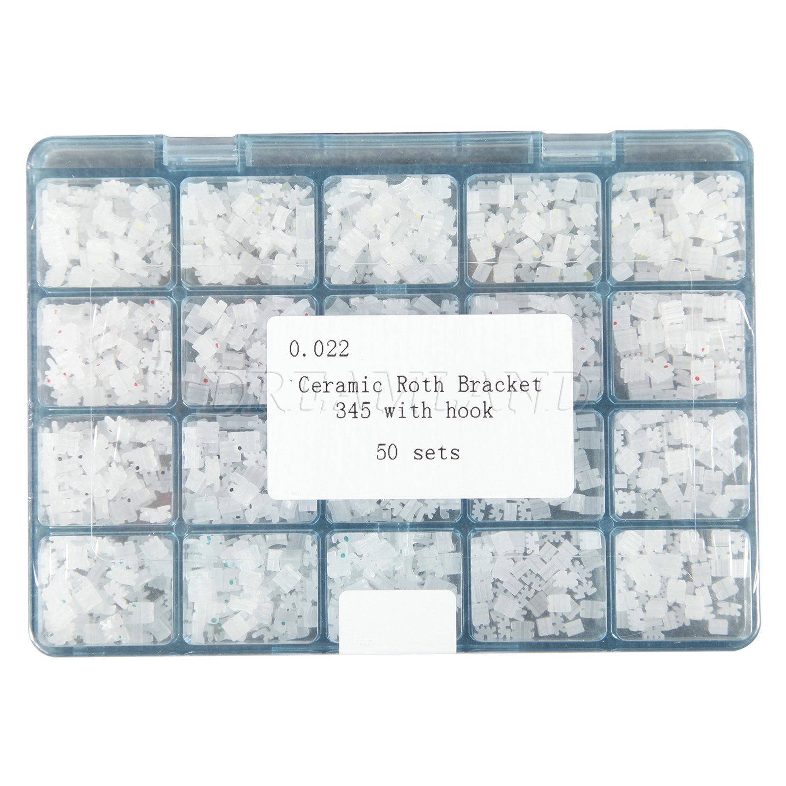 1000pcs/Pack Ceramic Braces Bracket 5*5 hooks 3 4 5 Orthodontic Roth.022 AQ-K