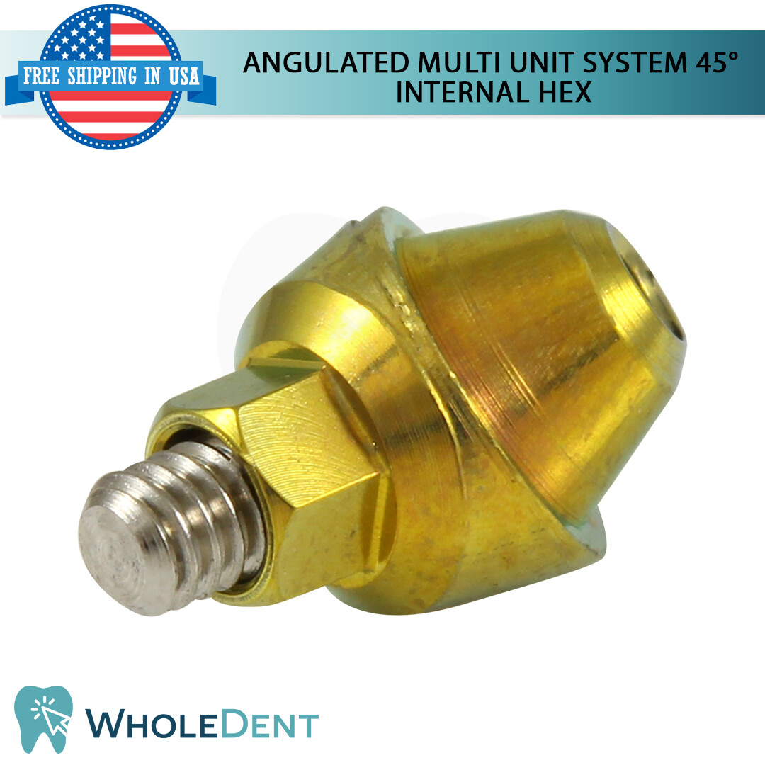 X5 Angulated Abutment Multi Unit 45° Titanium Sleeve Set Dental Implant Int Hex