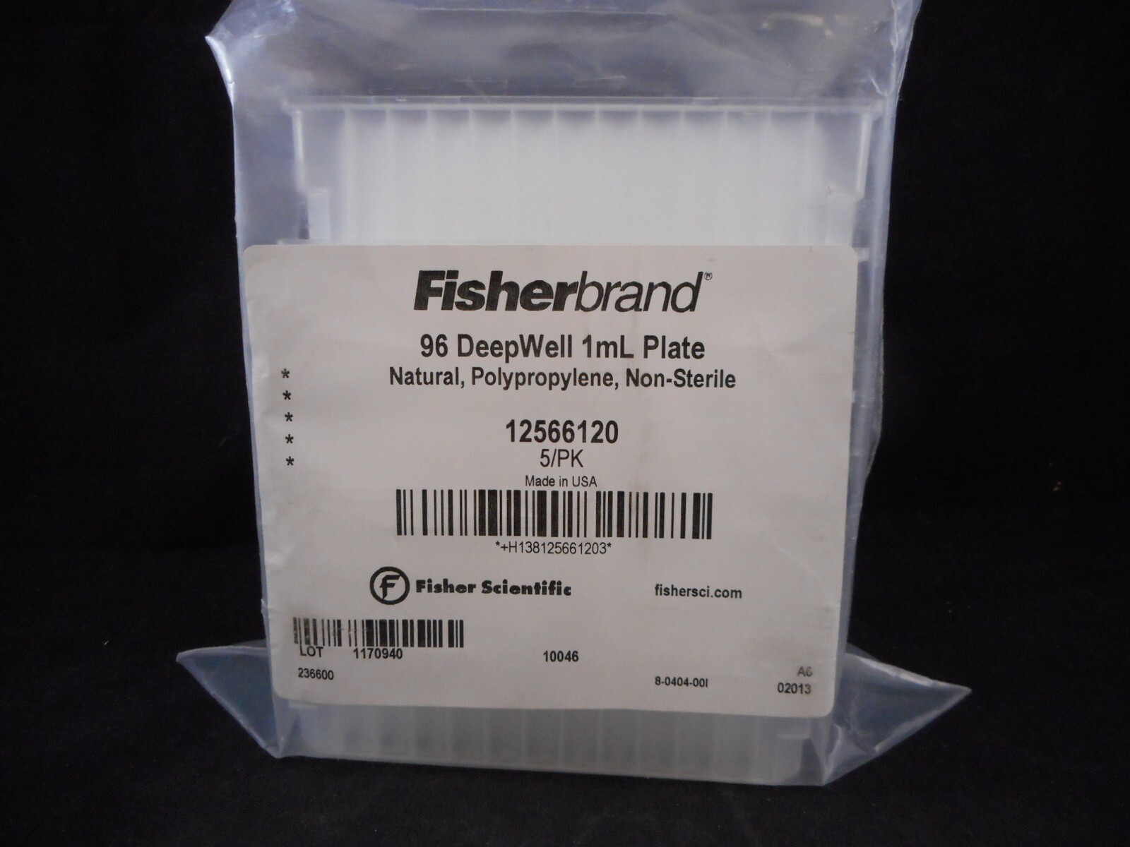 FISHERBRAND Plastic 1000uL 96-Well DeepWell Polypropylene Microplates 5/PACK