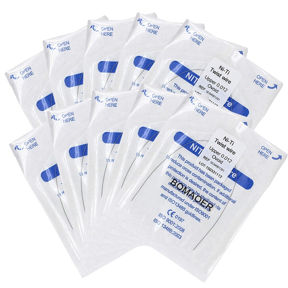 10 Packs Dental Niti Twist Wire Round Oval Form 0.12 Upper 1pc/Pack