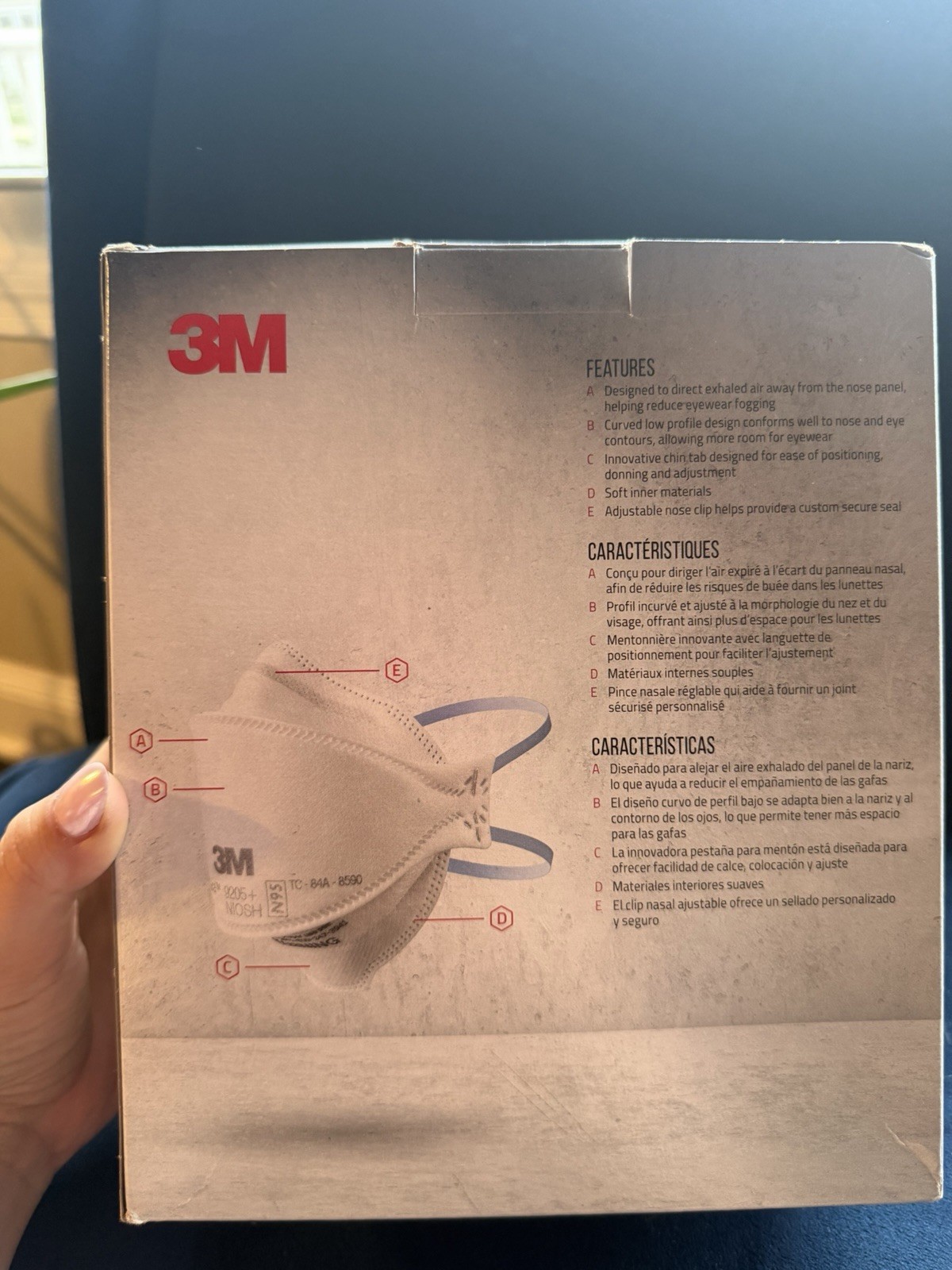 3M Aura 9205 N 95 Particulate Respirator Face Mask – White (20 Pack)