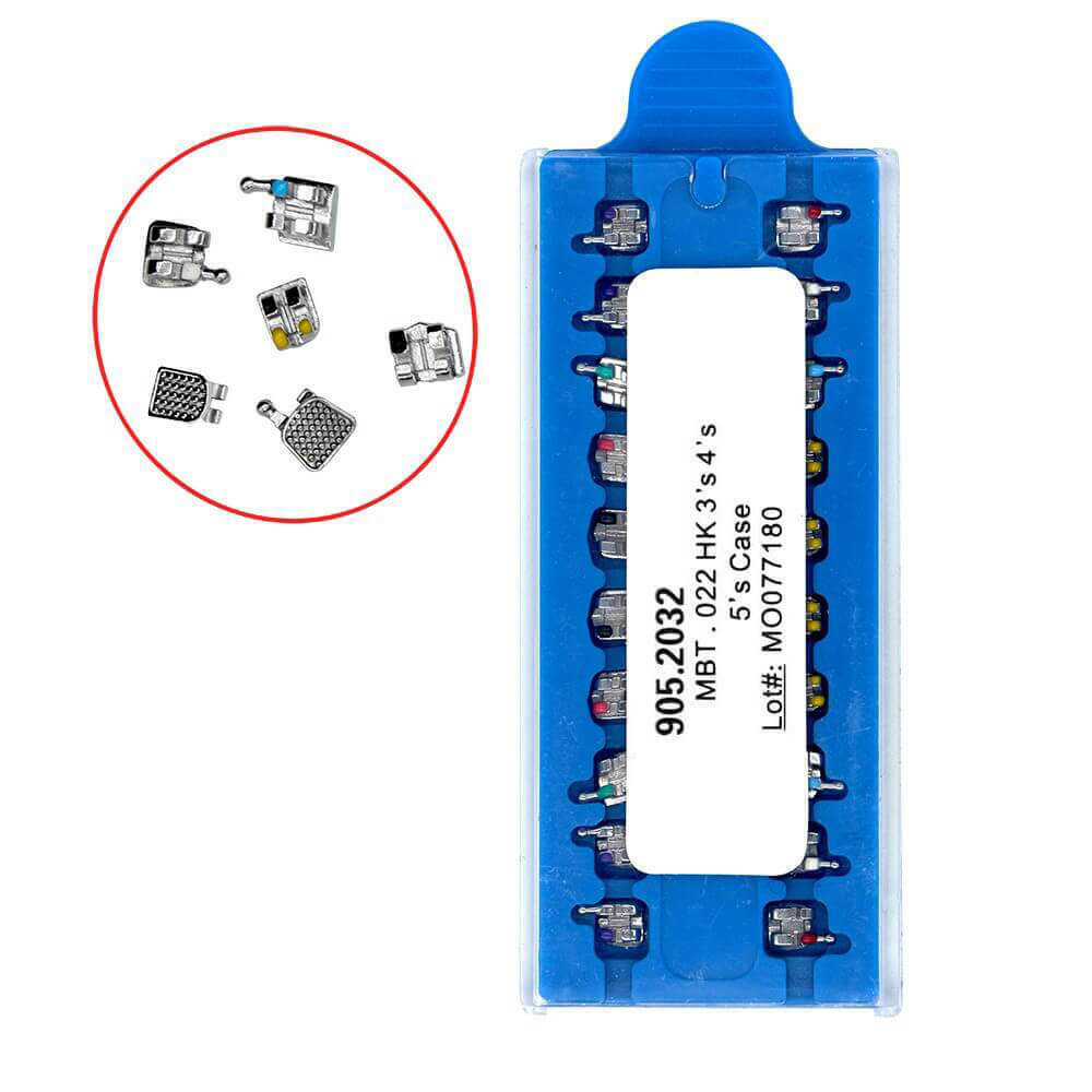 1-100 Boxes Dental orthodontic OC mini MBT 022 mental bracket brace 345 hooks