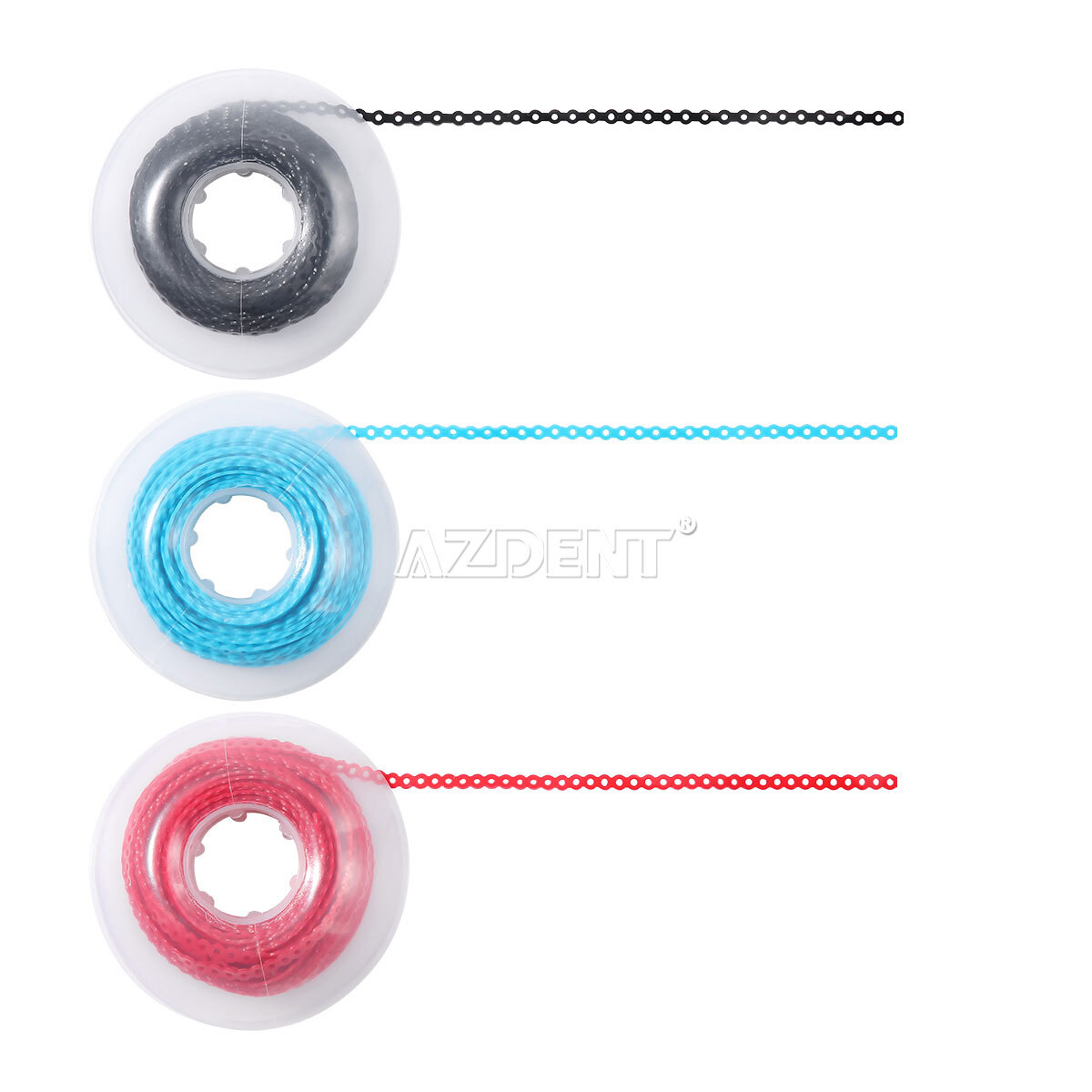 Dental Orthodontic Colored Elastic Power Chain 15ft Long/Short/Continuous AZDENT