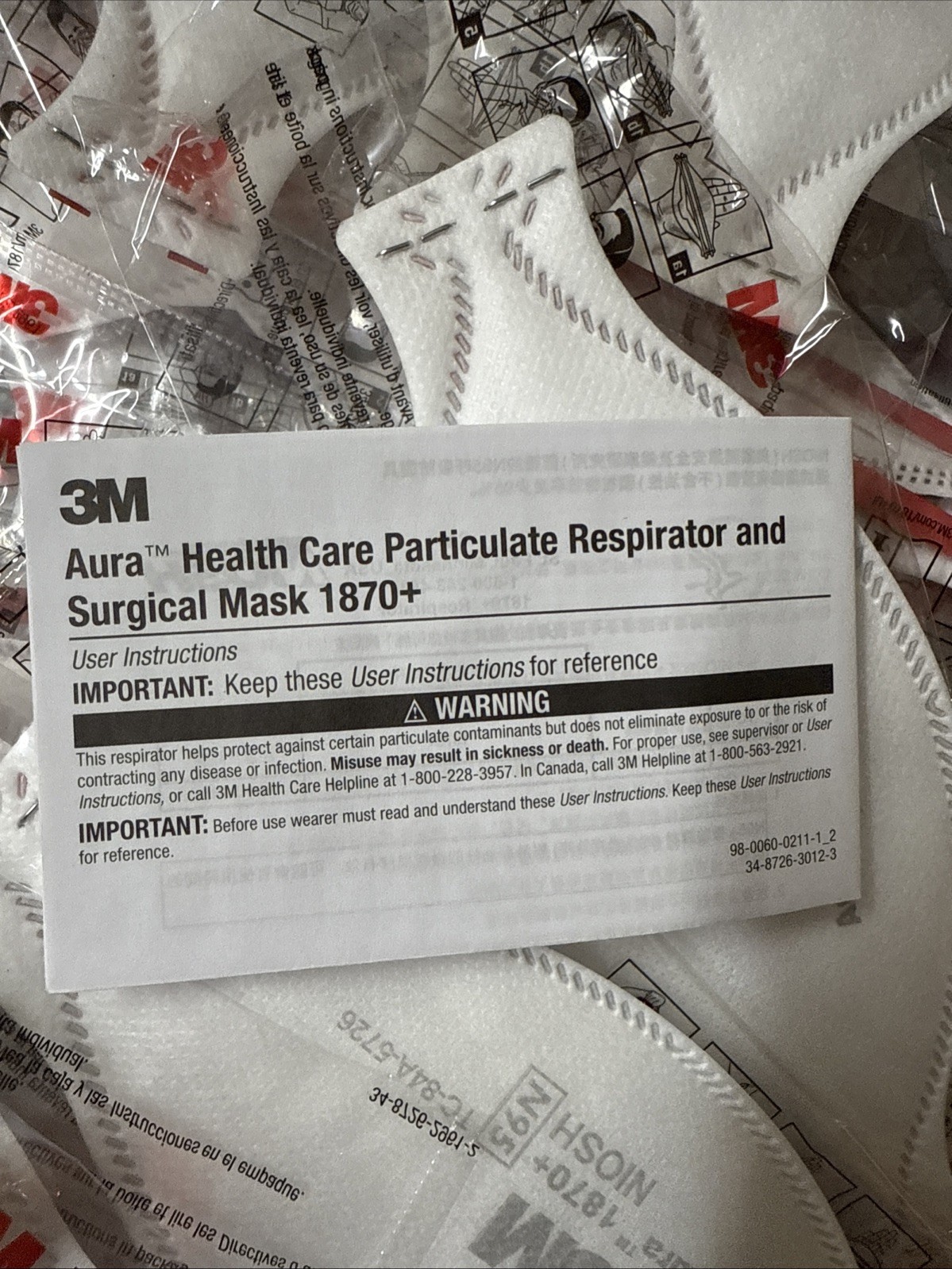3m Aura 1870+ N95 Mask – Bag of 20 masks
