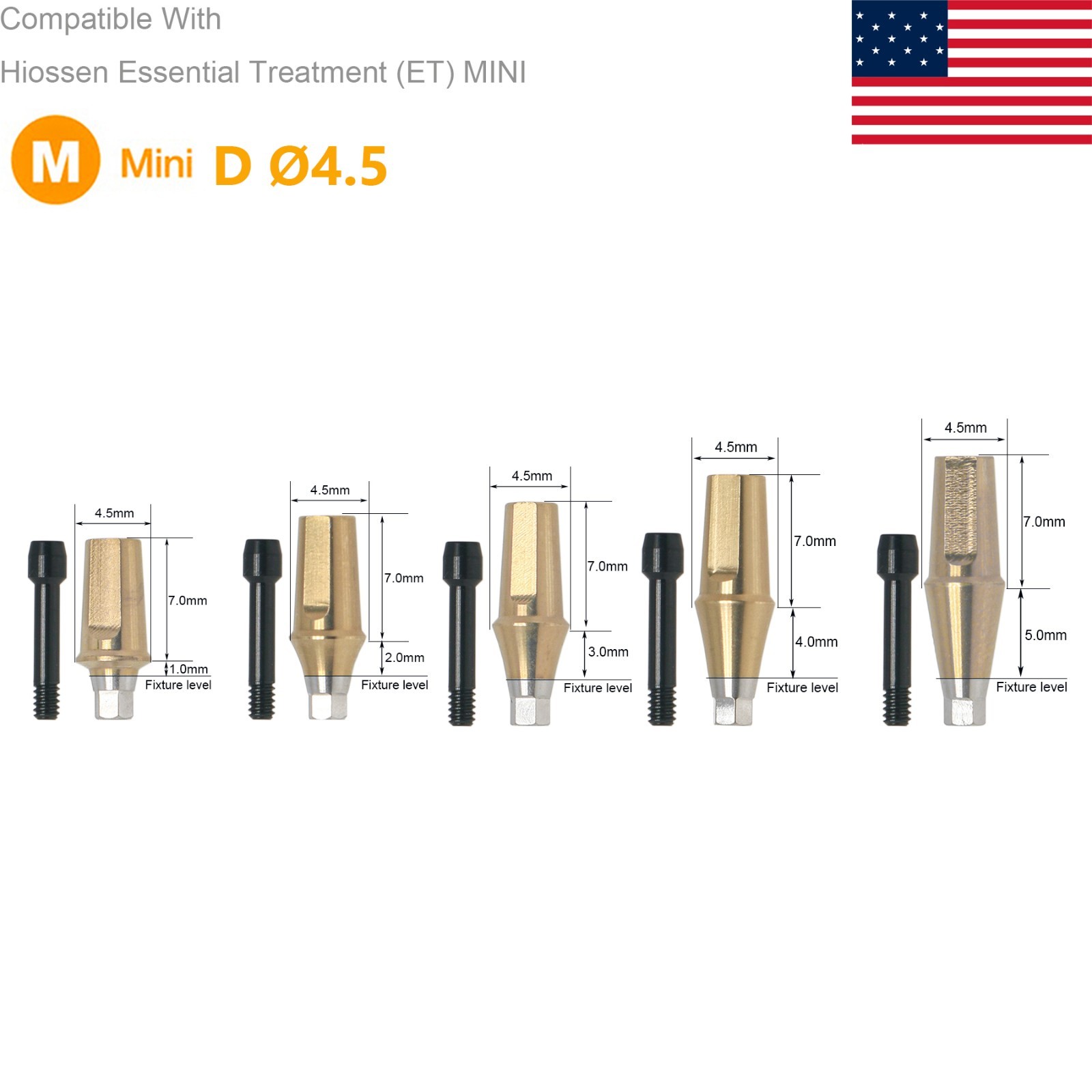 US Dental Hex Straight Transfer Abutment Mini Regular Fit Osstem Hiossen TS