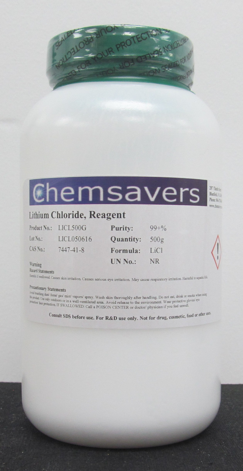 Lithium Chloride, Reagent, 99+%, 500g
