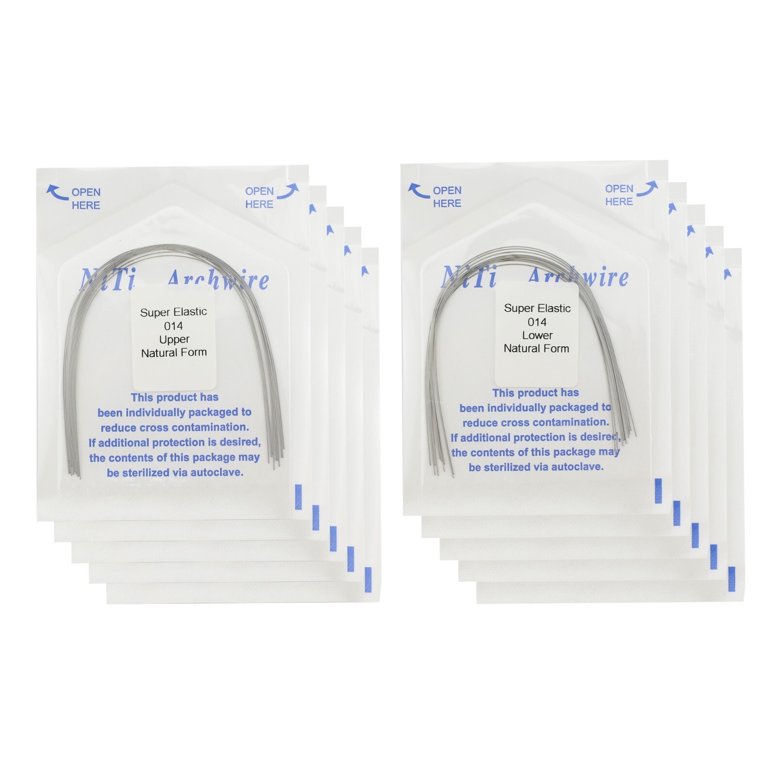 100pcs Orthodontic Arch Wire Niti Round Rectangular Super Elastic Natural Arcos