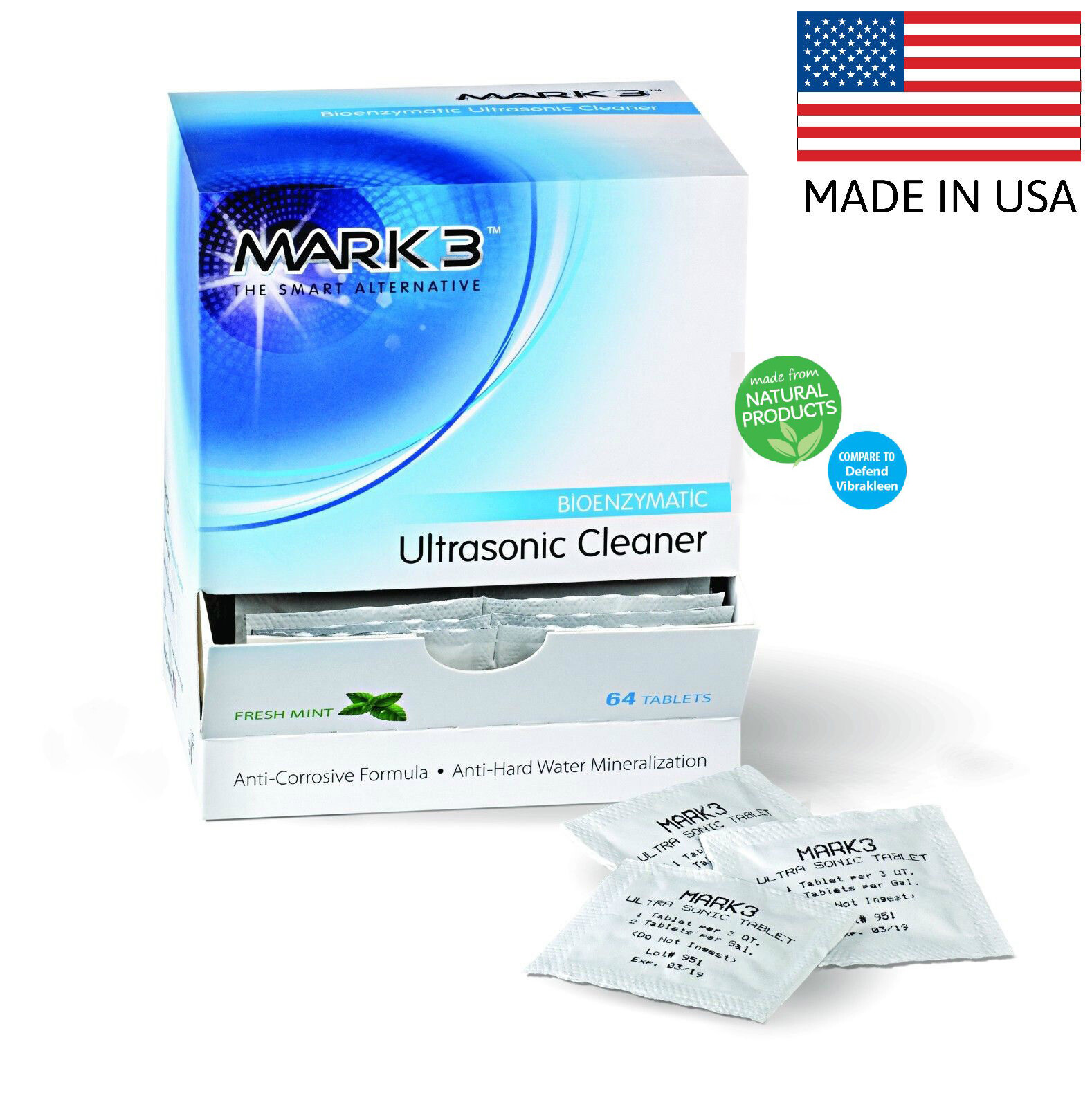 Mark 3 Dental Ultrasonic Cleaner Bioenzymatic 64 tablets/Box, 7640, Oct’26