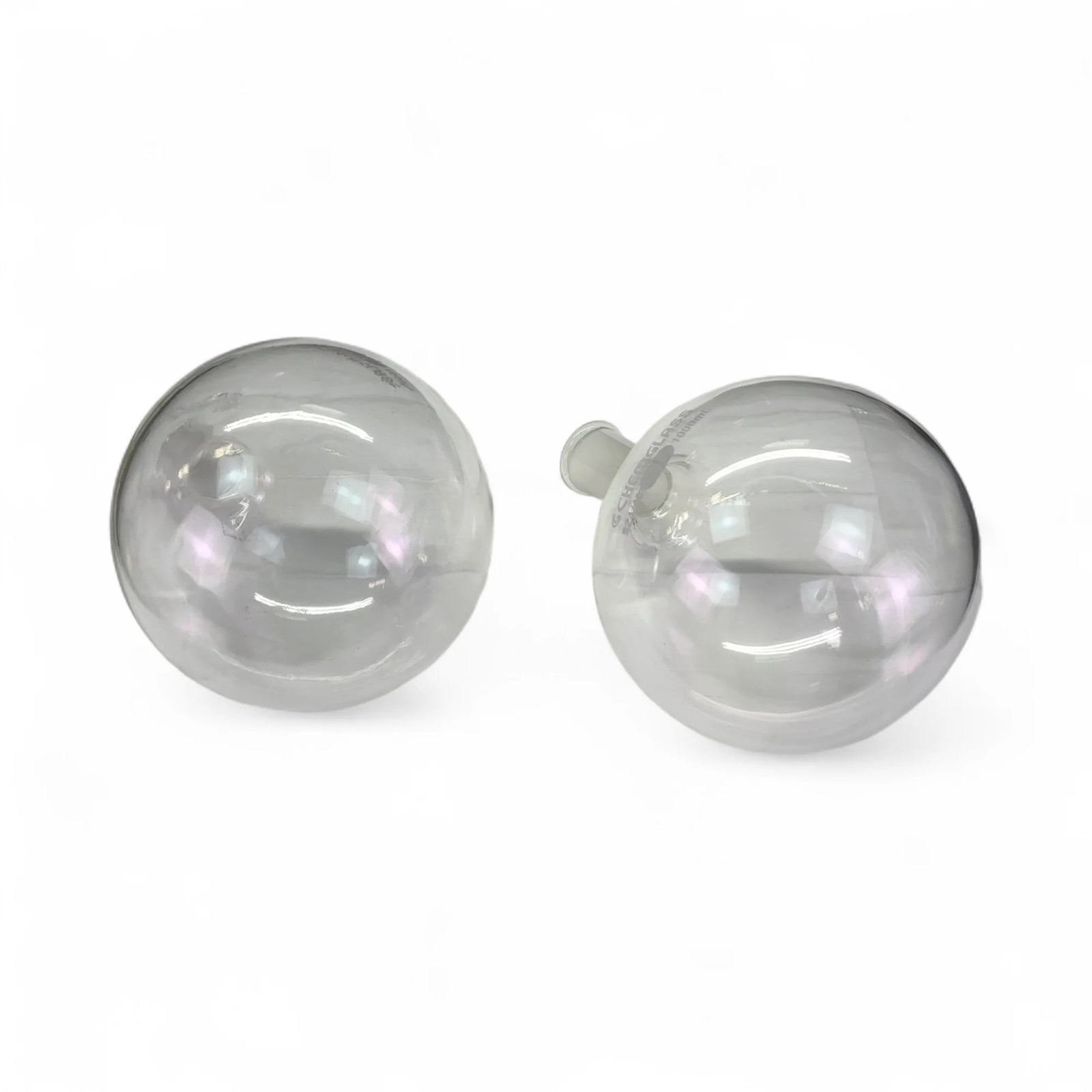 Lot of 2x Chemglass 1000mL Single Neck Round Bottom Flasks 24/40 CG-1506-23