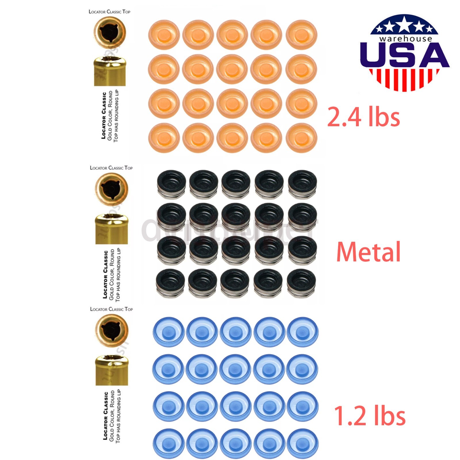 US Overdenture Retention Cap Kit 0.8/1.2/2.4lbs PEEK Material Locator Abutment