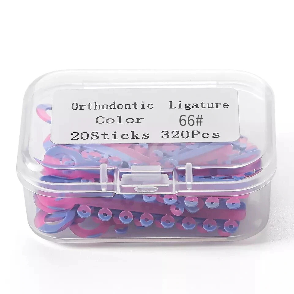 Ligaduras de ortodoncia dental Bandas elásticas Ligature Tie Single/Double Color