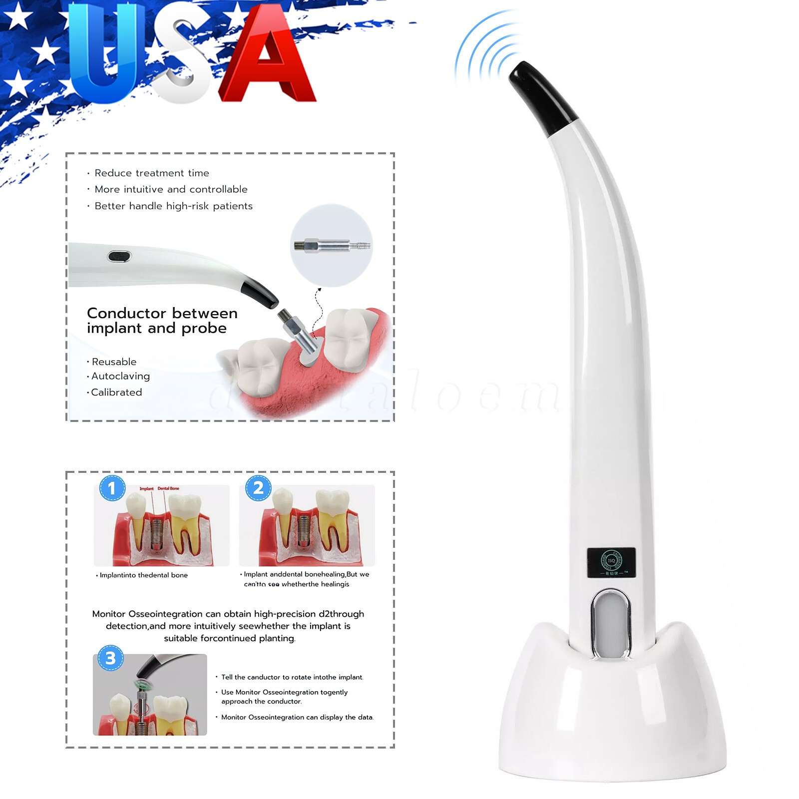 DENTAL NEW OSSTELL BEACON ISQ IMPLANT STABILITY METER TOOL INSTRUMENT