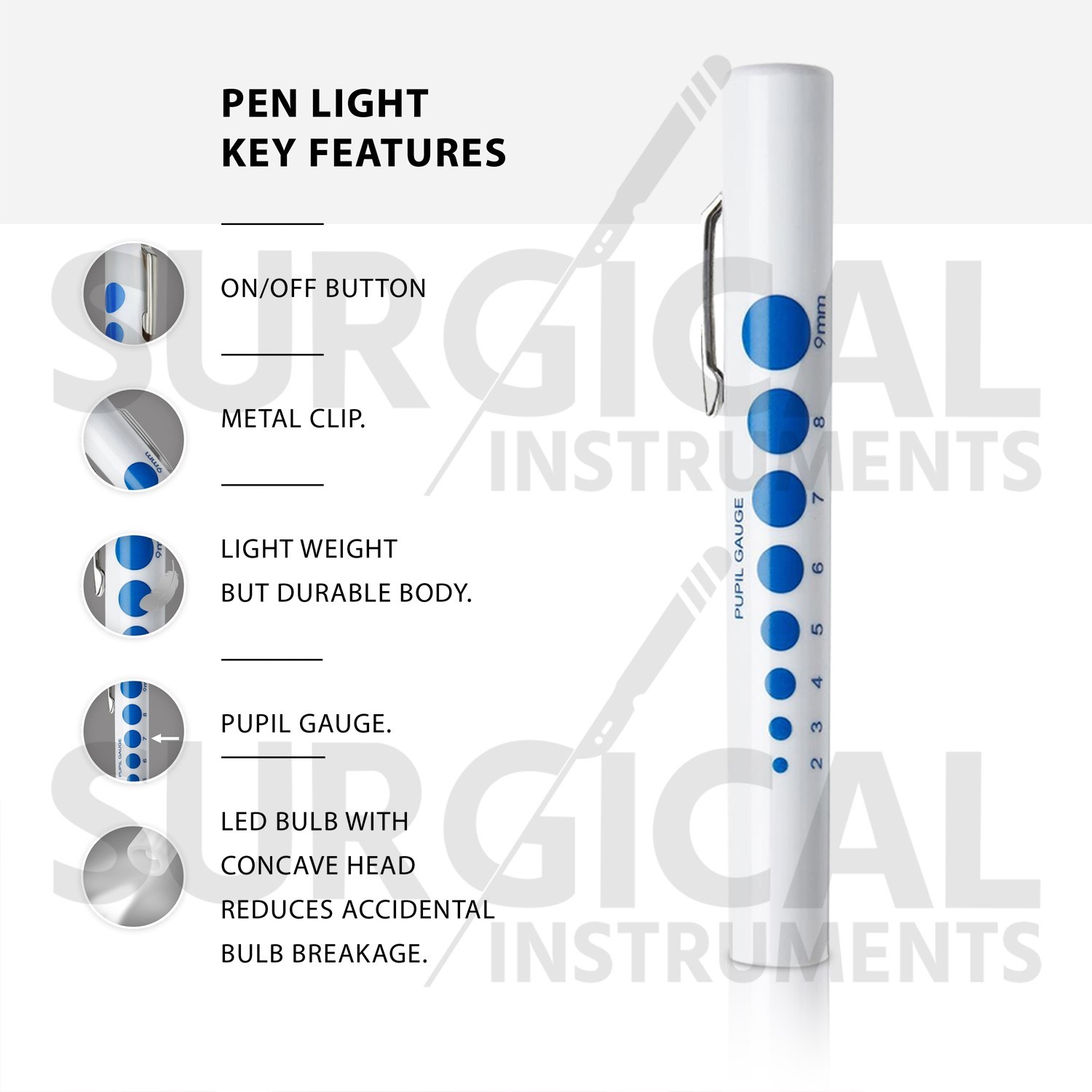 48 Disposable Penlights Diagnostic ENT, EMT Emergency Medical INSTRUMENTS