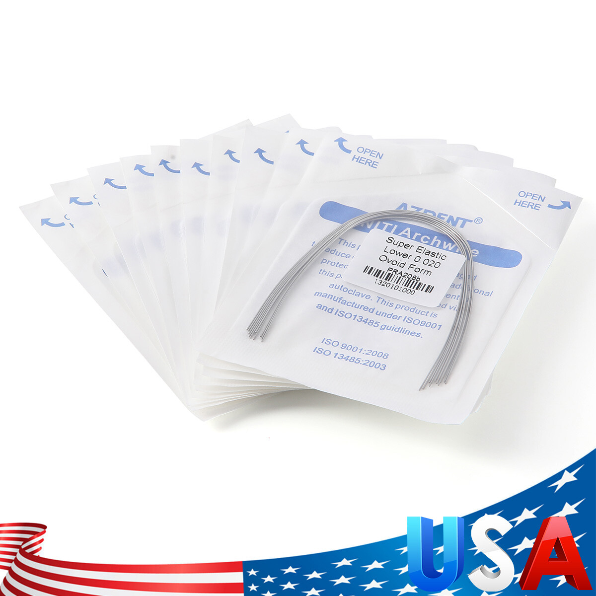 AZDENT Dental Orthodontic Arch Wire Super Elastic NITI Round All Size Ovoid Form