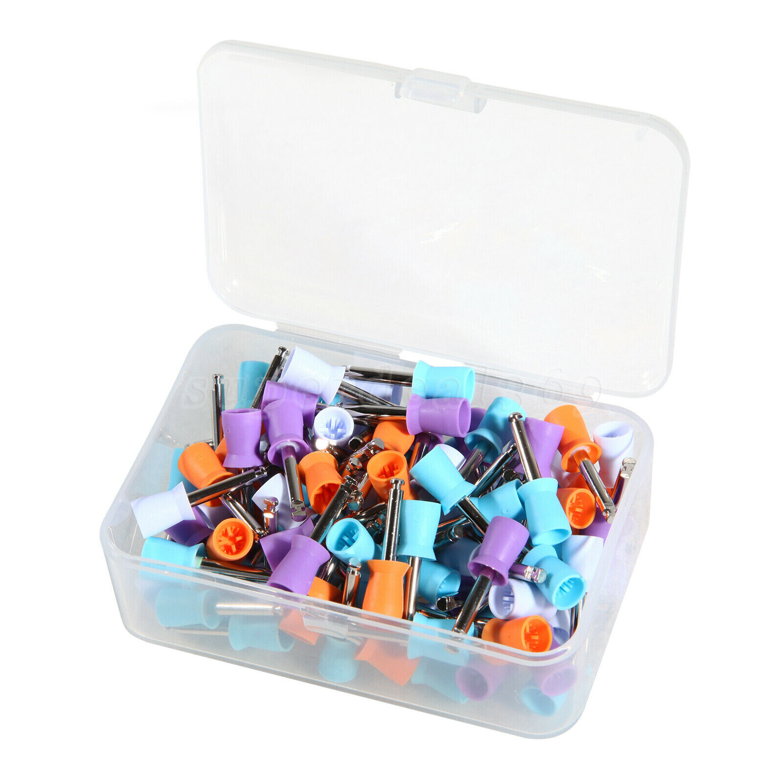100 Dental Latch Type Paste Prophy Polishing Cups Soft Silicone Colorful Tips