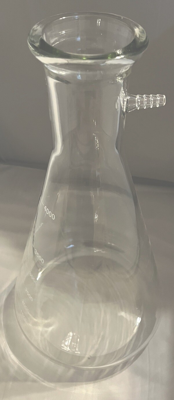 KIMAX 4000mL 4L Glass Heavy Wall Filtering Flask 12mm Hose Conn. 27060-4L
