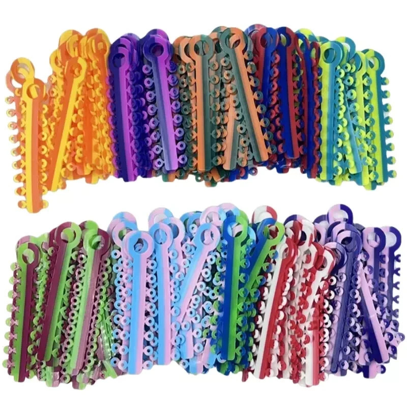 Dental Orthodontic Elastic Rubber Bands Braces Ligature Ties Single/Double Color