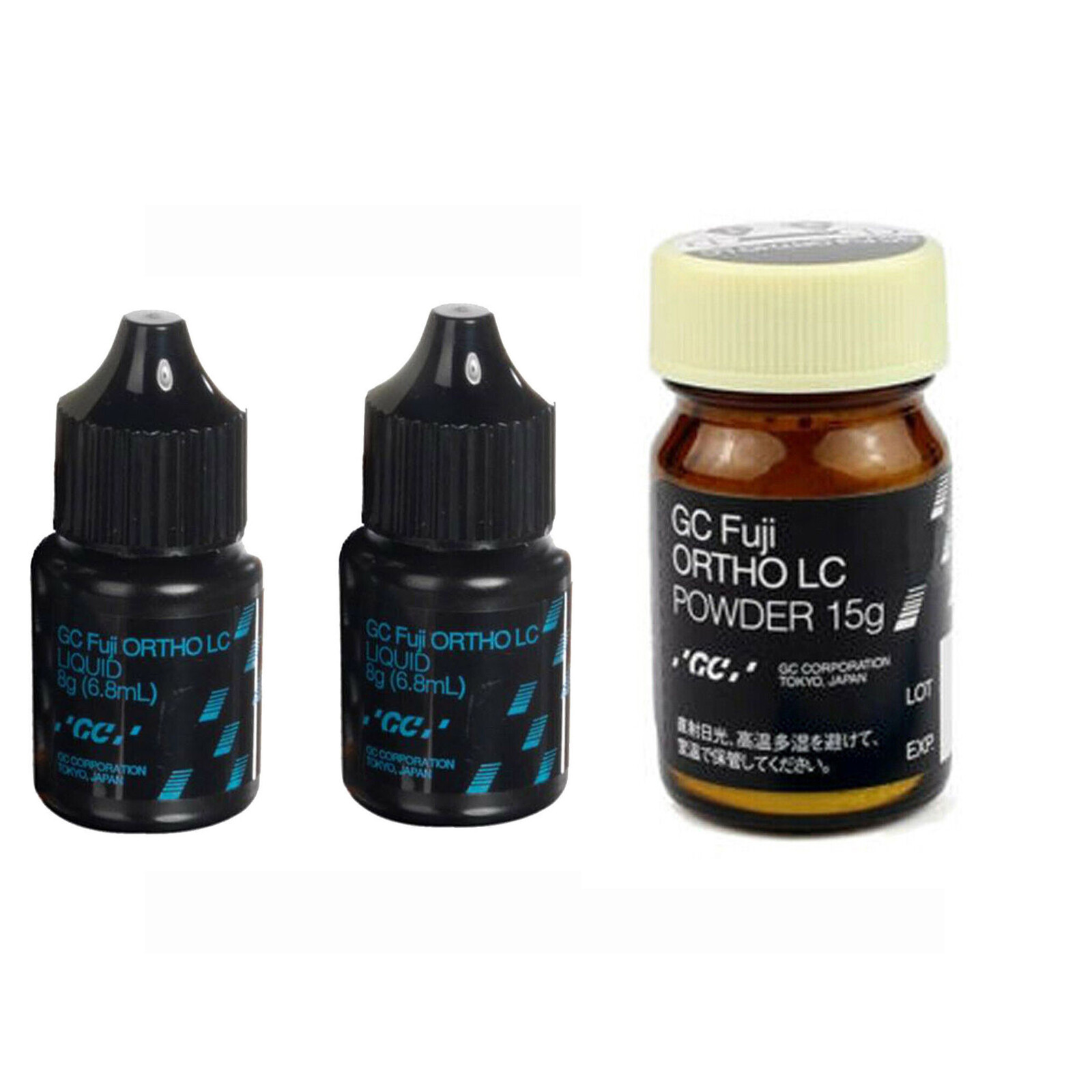 Gc Fuji Ortho LC Light-Cure Glass Ionomer Cement Powder 15g Liquid 8g