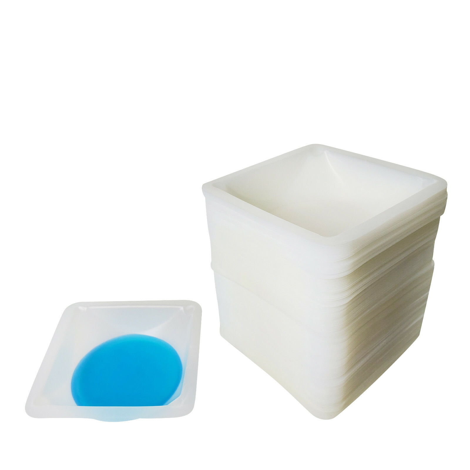 Medium Square Polystyrene Weigh Boats with Easy-Pour Spout (120 pcs)