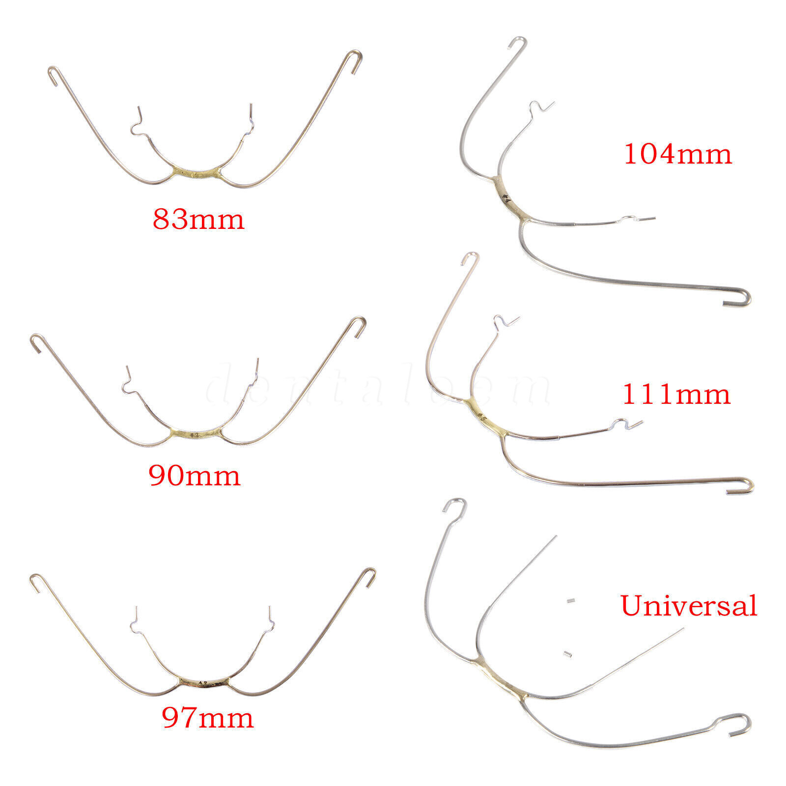 1-10Pcs Dental Orthodontic Extraoral Face Bow with Cuspid Hook 6 Sizes Ortho