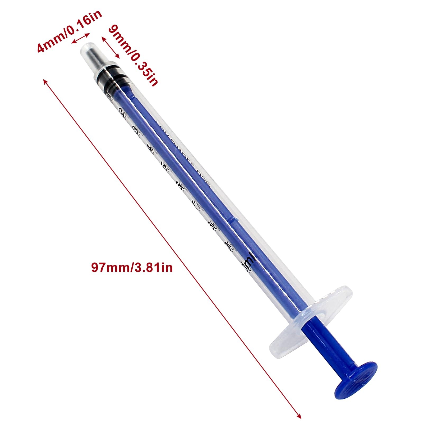 Waziaqoc 20Pcs 1ml/cc Plastic Syringe, No Needle