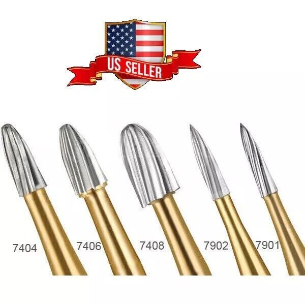 Dental Tungsten Carbide Burs Finishing Polishing Trimming FG Egg Football Flame