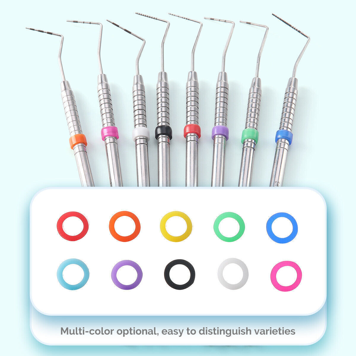 100Pcs Dental Silicone Instrument Color Code Ring Multi-Color Autoclavable Small