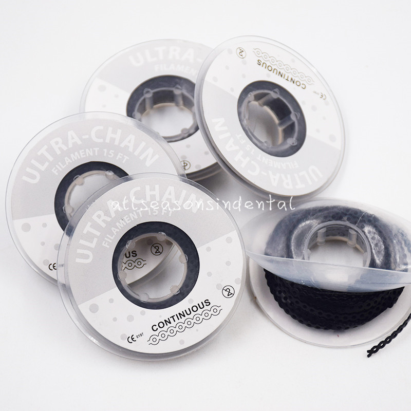Dental Orthodontic Elastic Power Chain Long/Short/Continuous Gray Black Clear
