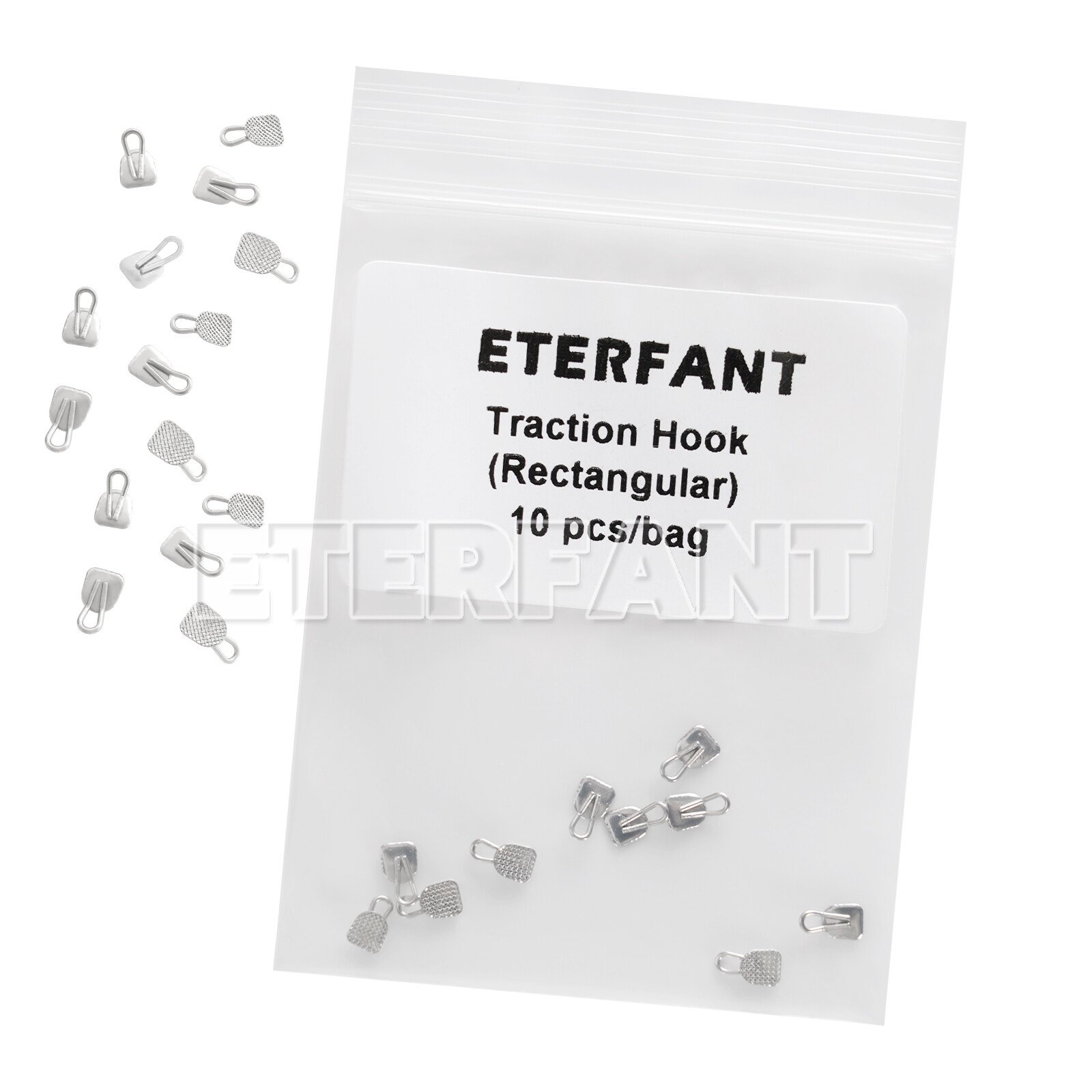 10PCs ETERFANT Dental Orthodontic Lingual Buttons Round/Rectangular Bondable