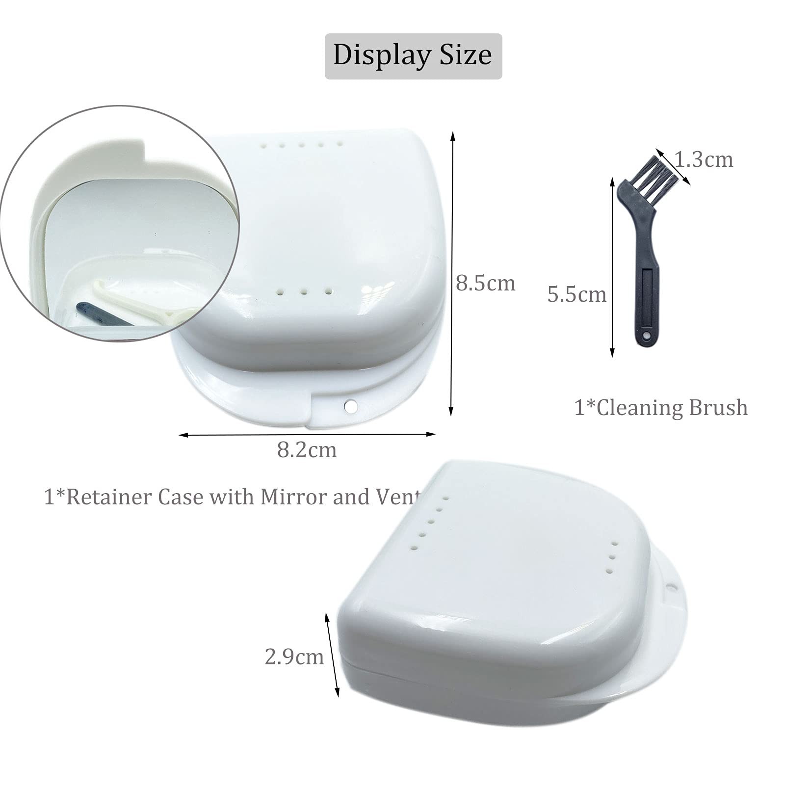Oral Care Disassembly Kit/7pcs Including 1 Retainer Case with Mirror and Vent…