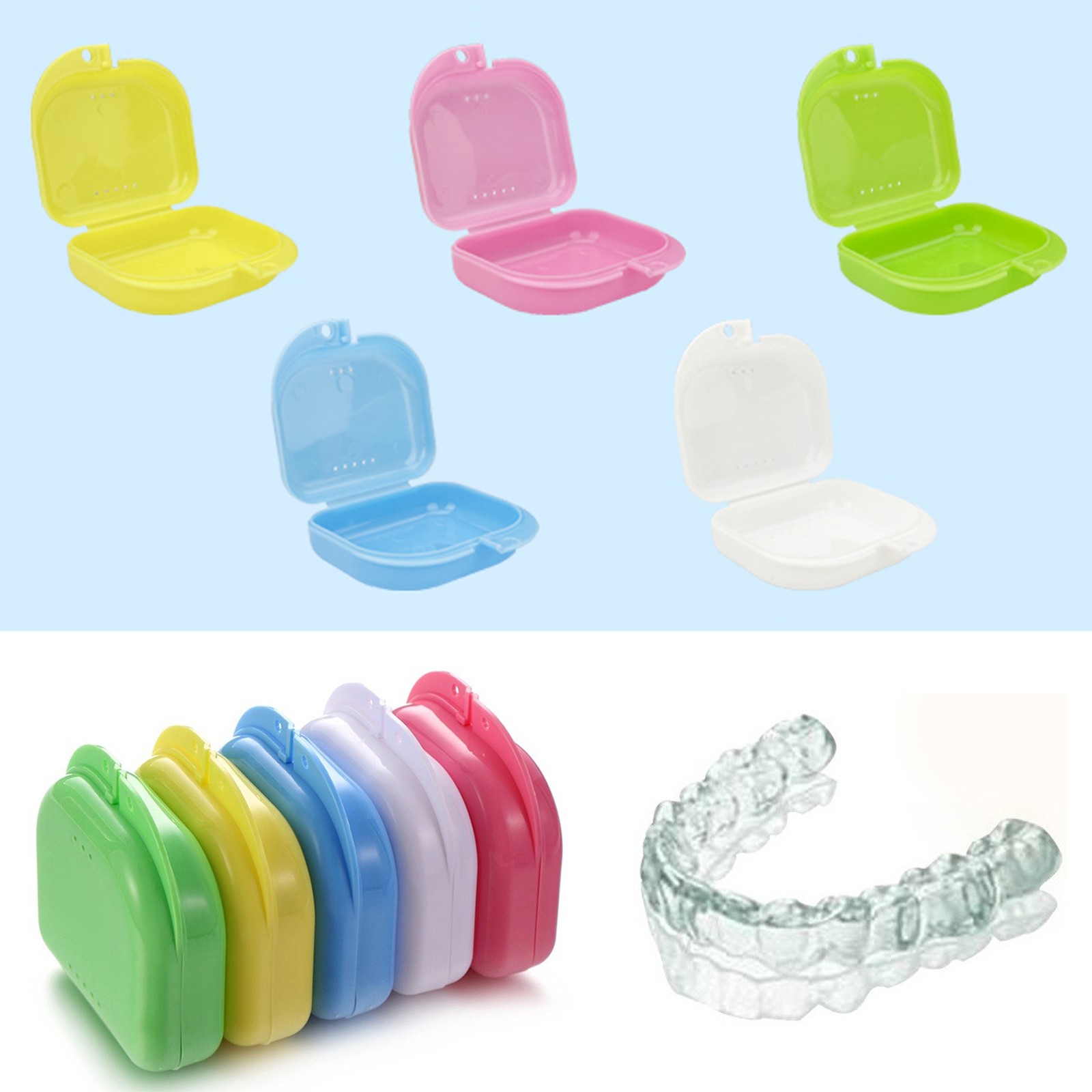Orthodontic Retainer Night Guard Box Denture Dental Case Sports – High Quality