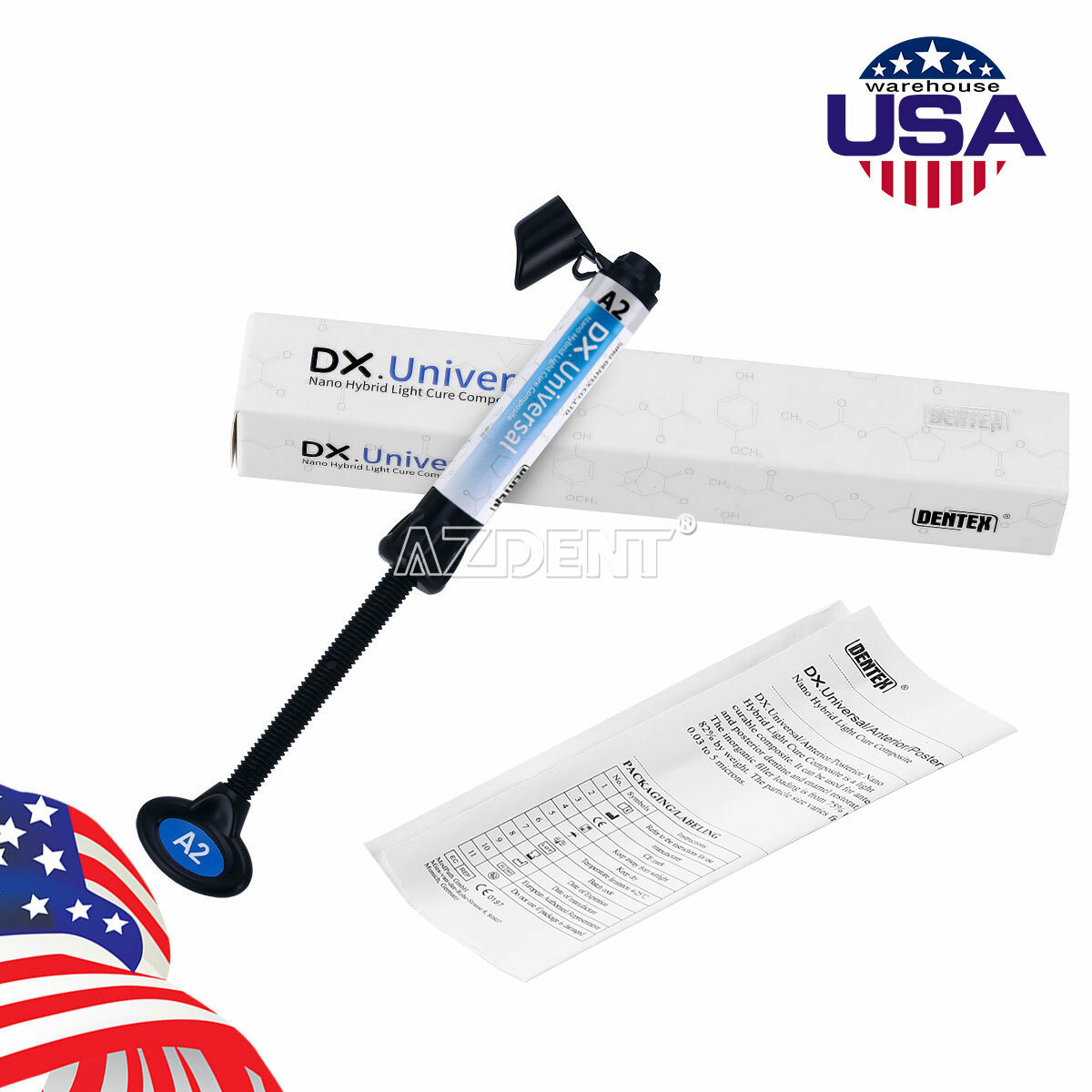Resina compuesta curado por luz Universal Dental A2/Gel grabado/adhesivo unión