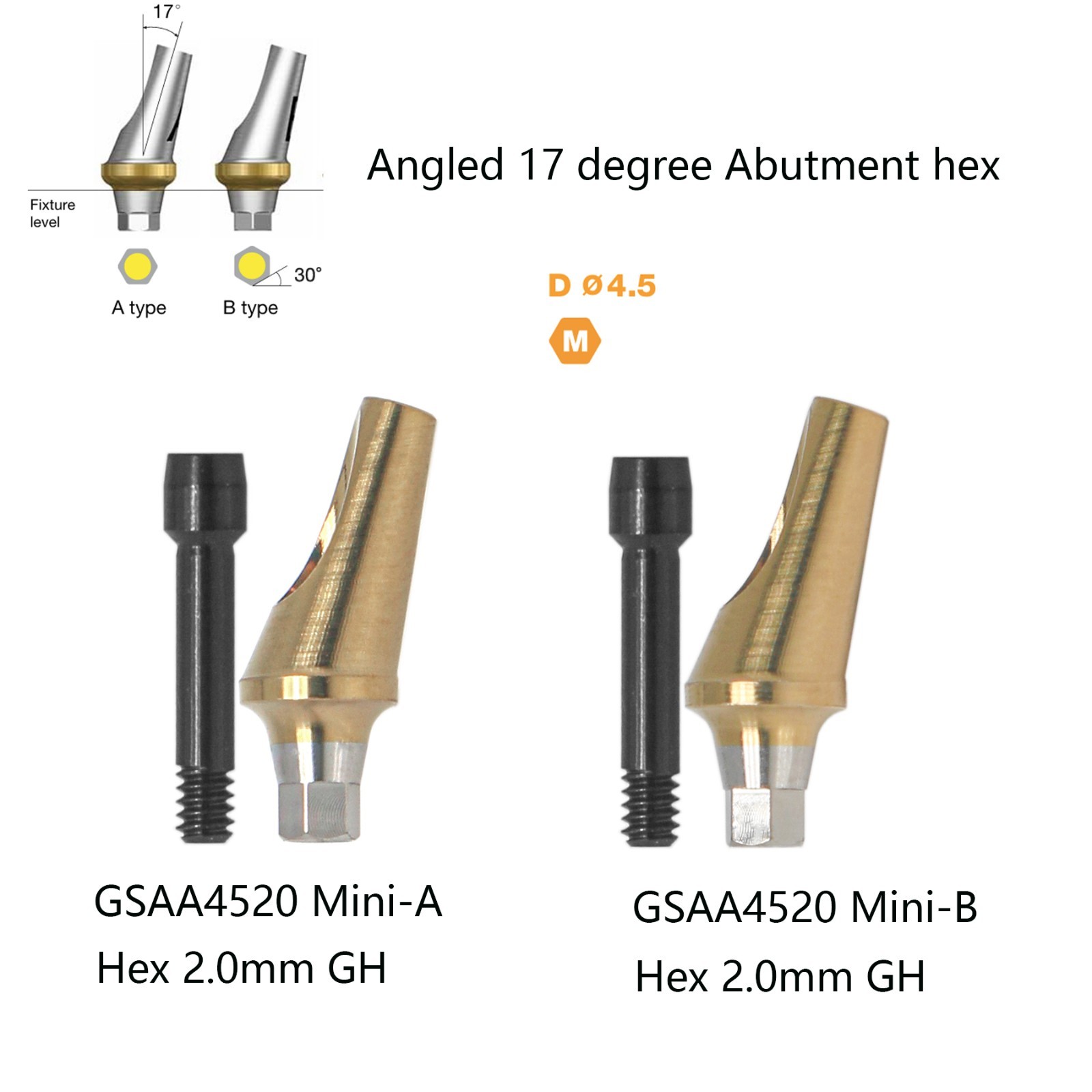 17° Dental Angled Anatomic Abutment For Hiossen Mini/Regular Platform Osstem TS