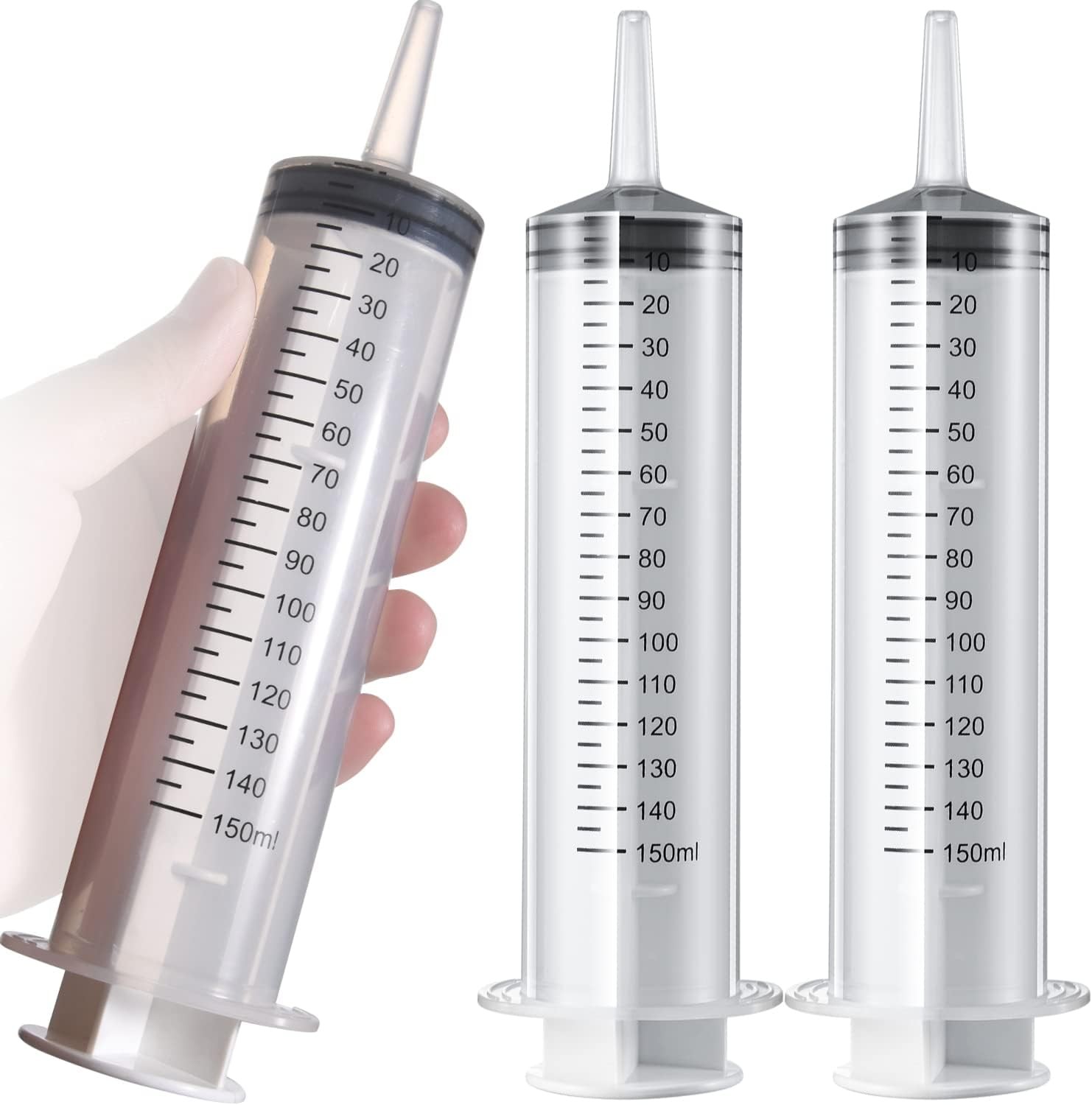 2 Pack 150ml/cc Large Syringe , Individually Sealed Plastic, 150 ML