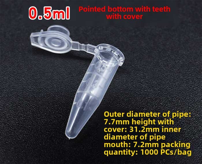 200-1000pcs 0.5ml-10ml Plastic Micro Centrifuge Tubes Lab Supply with Scale