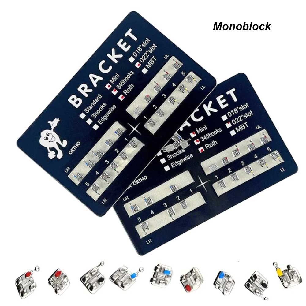 100 Sets Dental Orthodontic Bracket MIM Monoblock Mini Roth/MBT 022 345 Hooks