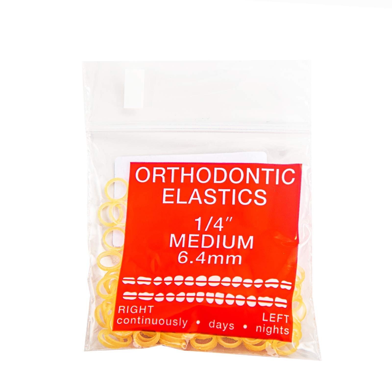 Orthodontic Elastics 1/4 Medium, 100 Pack Intraoral Elastic Bands Latex Denta…