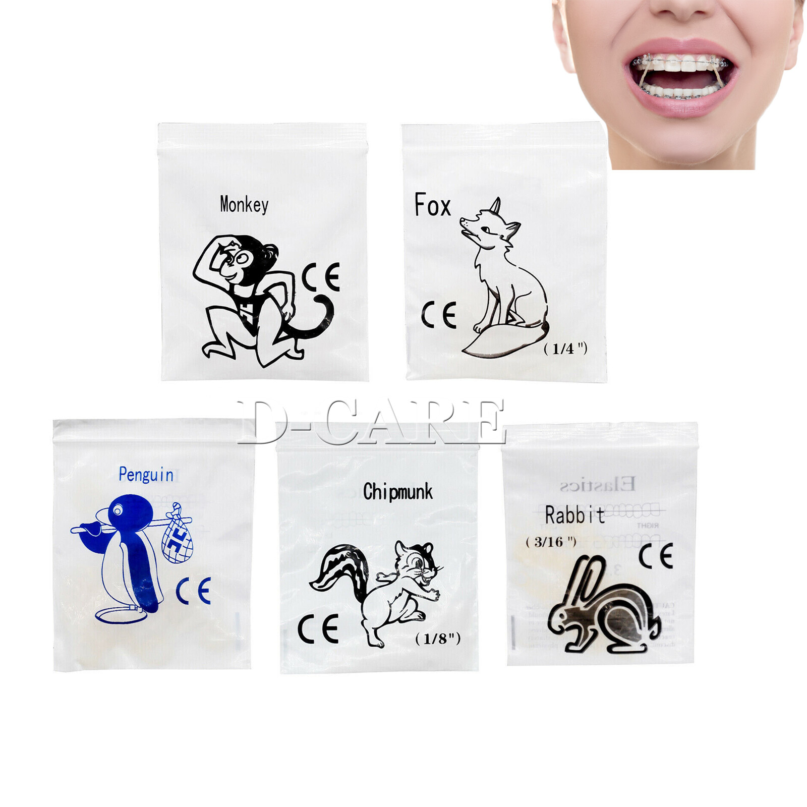 Dental Orthodontic Elastics Latex Braces Orthodontic Rubber Bands 3.5,5.0,6.5 OZ