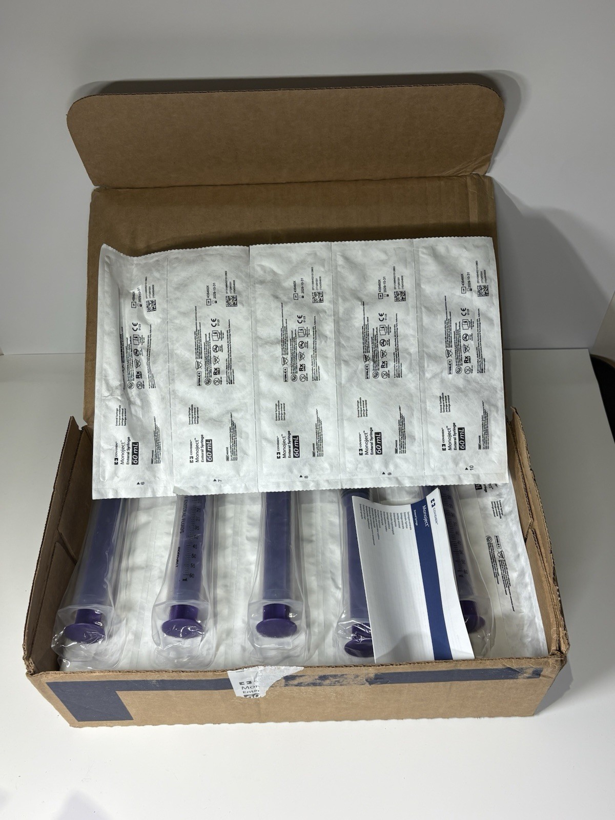 Covidien Monoject 60mL Enteral Syringes ENFit Sterile Box of 30 Exp 2029