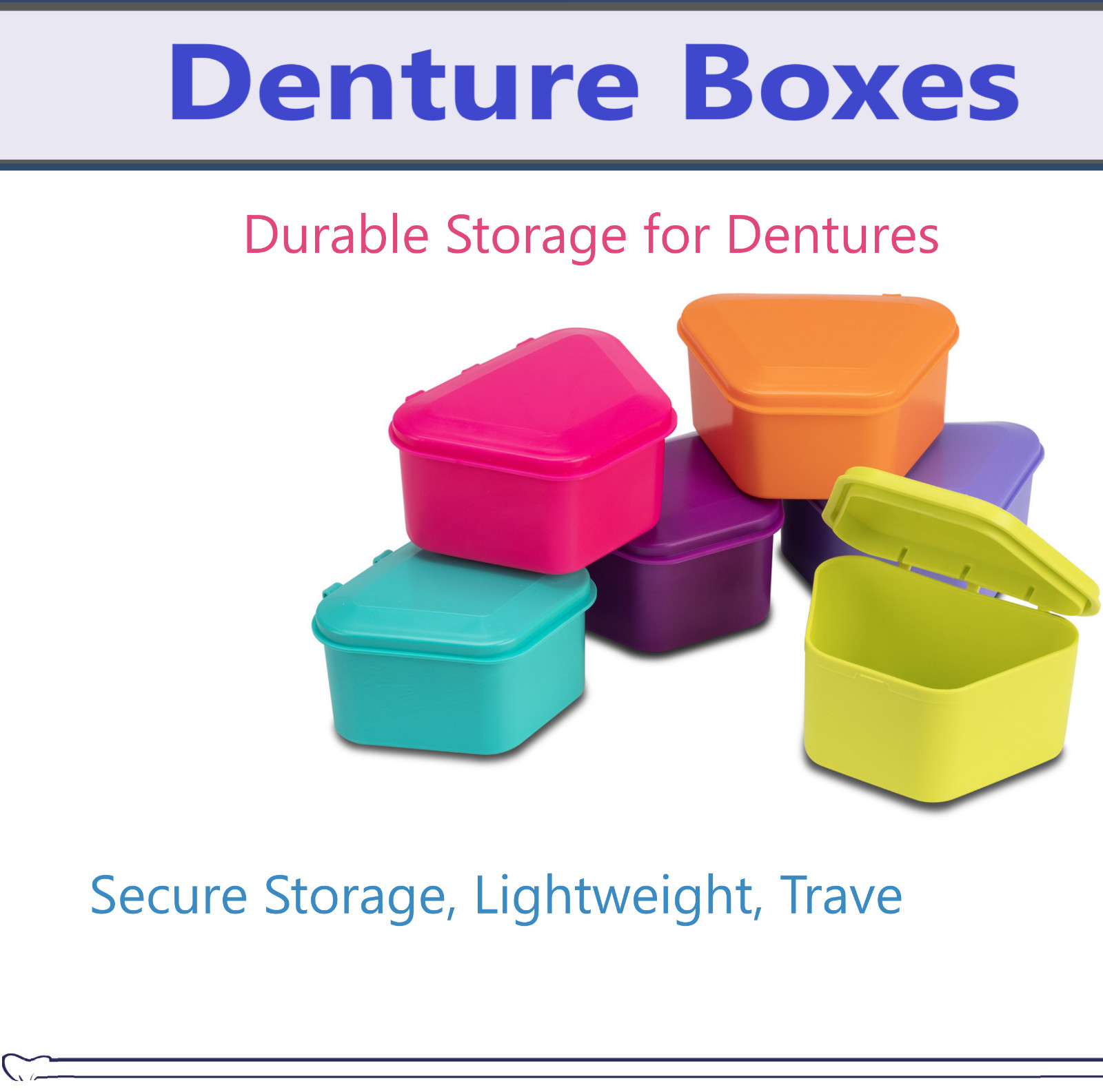 Dental Retainer Case Denture Case, Durable & Similar Large Mouth Guard 1-100/Bx
