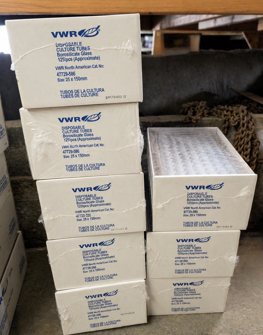 VWR Glass Culture Tubes 25x150mm Borosilicate (~120–124/Box) – Some Broken
