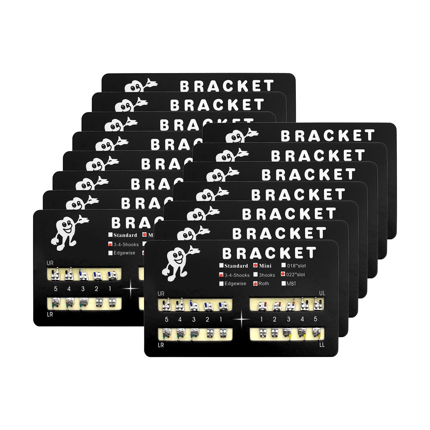 Mini Roth Brackets 300pcs/Pack with Hook on 345 Teeth