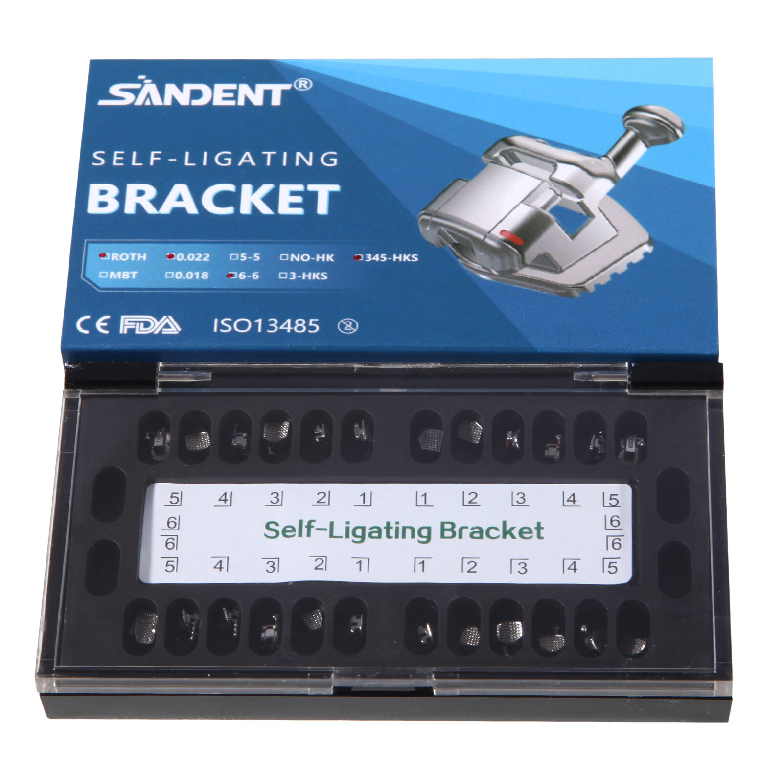 Dental Orthodontic Self-Ligating Brackets Braces Roth 022 Hooks 345&Buccal Tubes