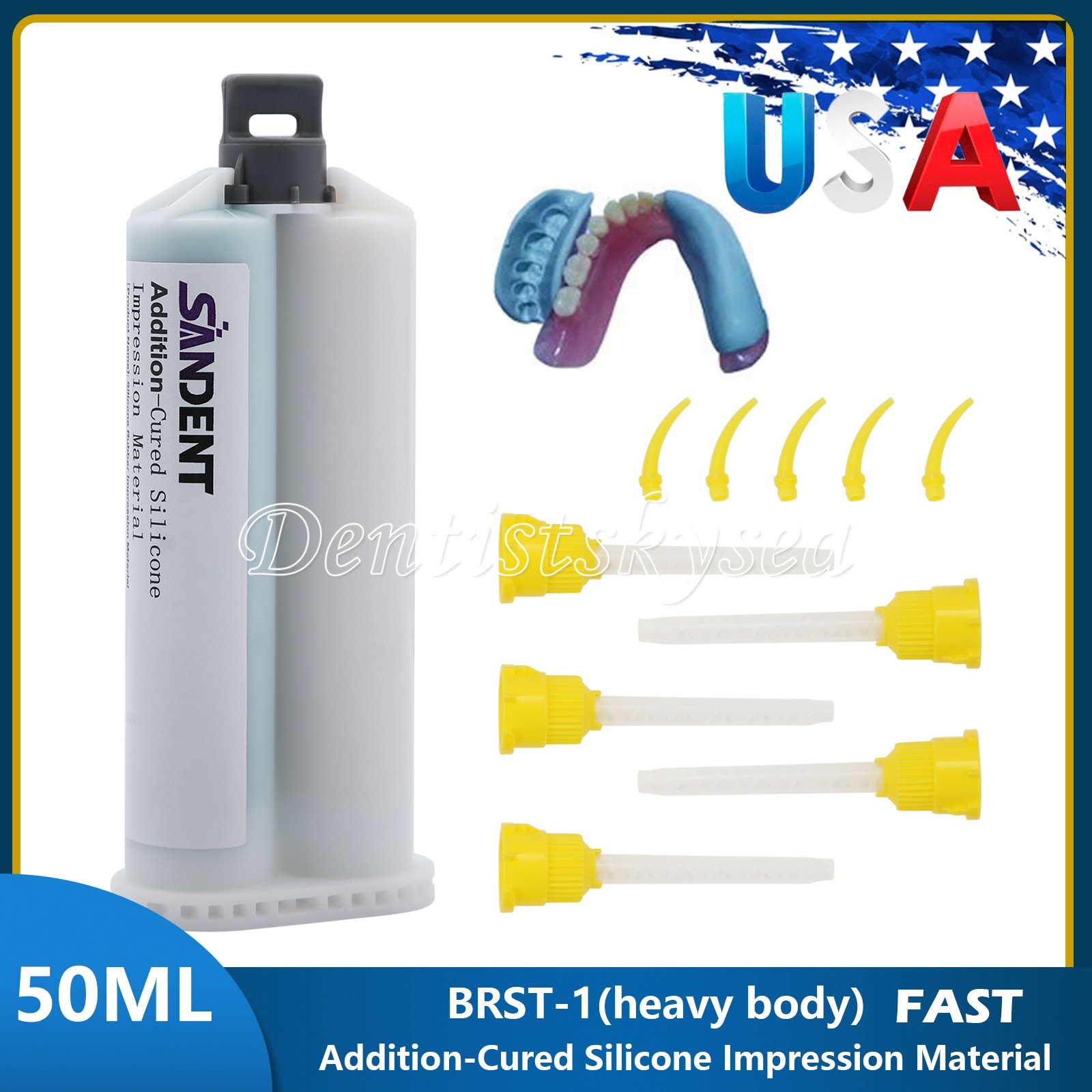 Heavy Body Fast Rapid Set Dental Impression Material 50mL Cartridge VPS PVS